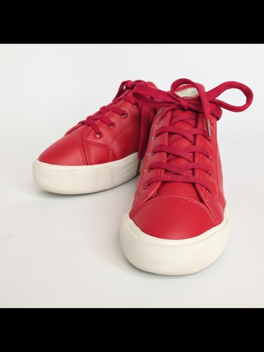 Mudd Red Leather Fur Lined Lace-Up Low-Top Sneaker Size 10